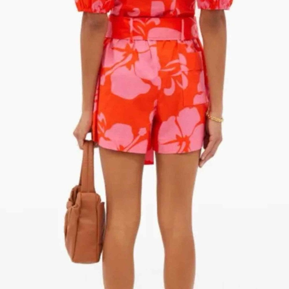 Staud sage shorts poplin blue hibiscus print 6 - Picture 8 of 8